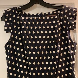 Navy and white polkadot dress size 6 by Single